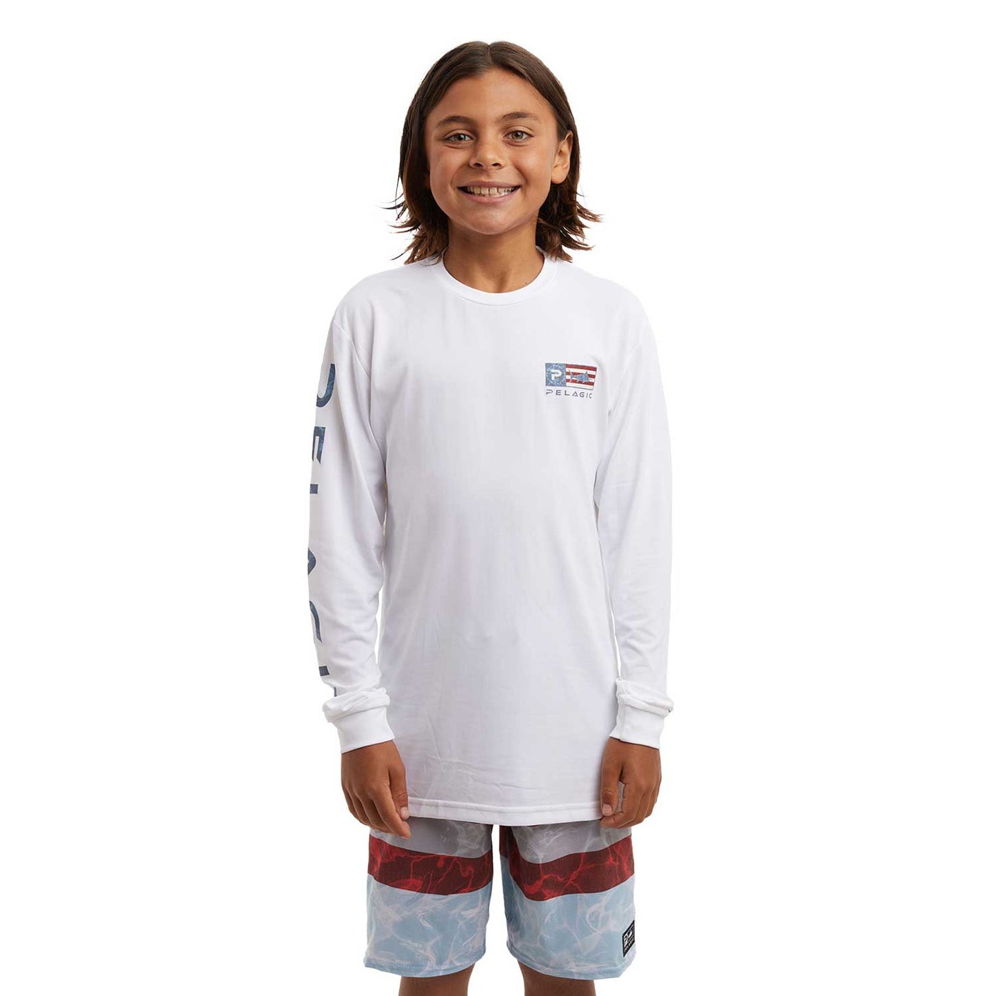 Pelagic Americamo Youth Aquatek Icon Fishing Shirt