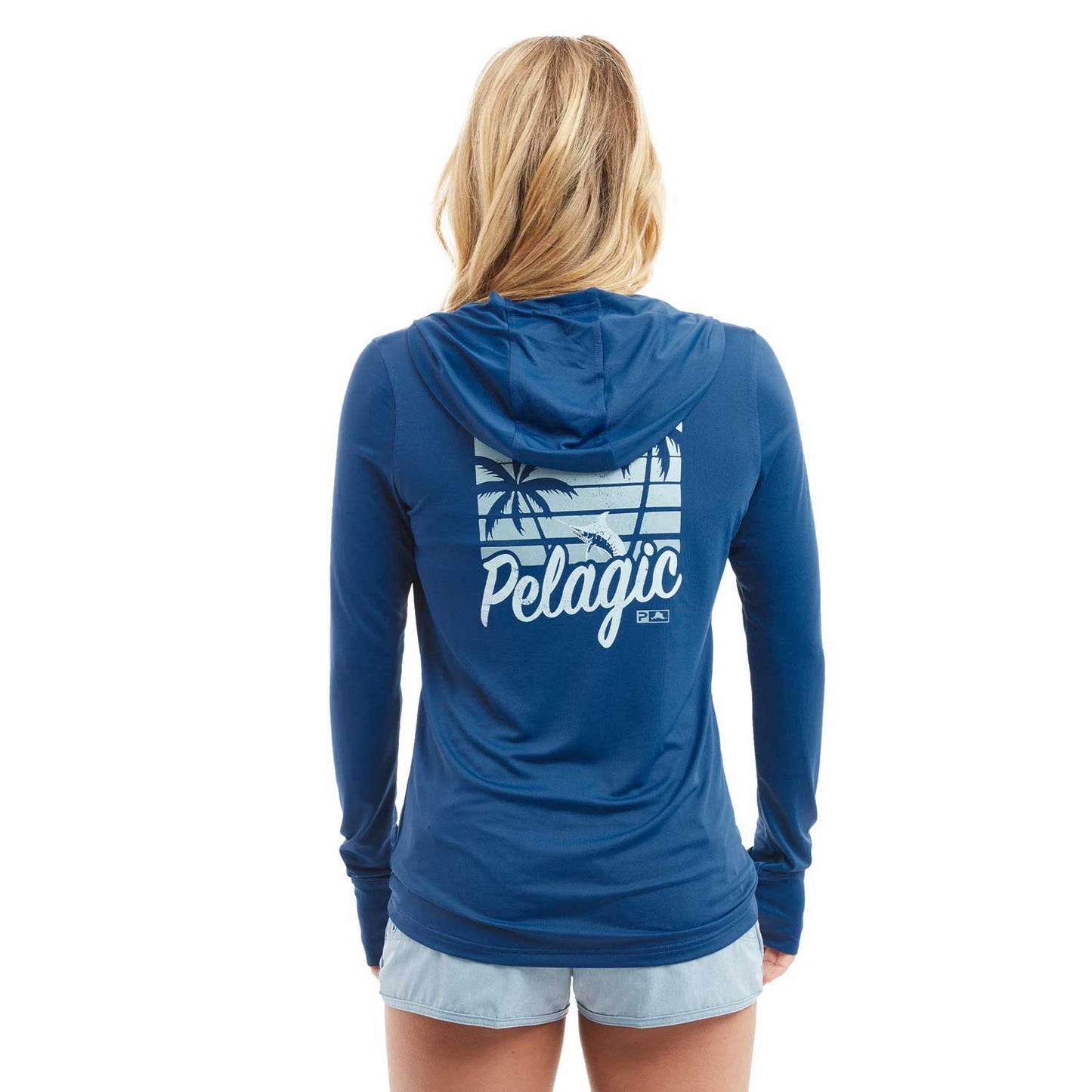 Pelagic Women's Aquatek Island Time Hoodie Fishing Shirt - Long Sleeve