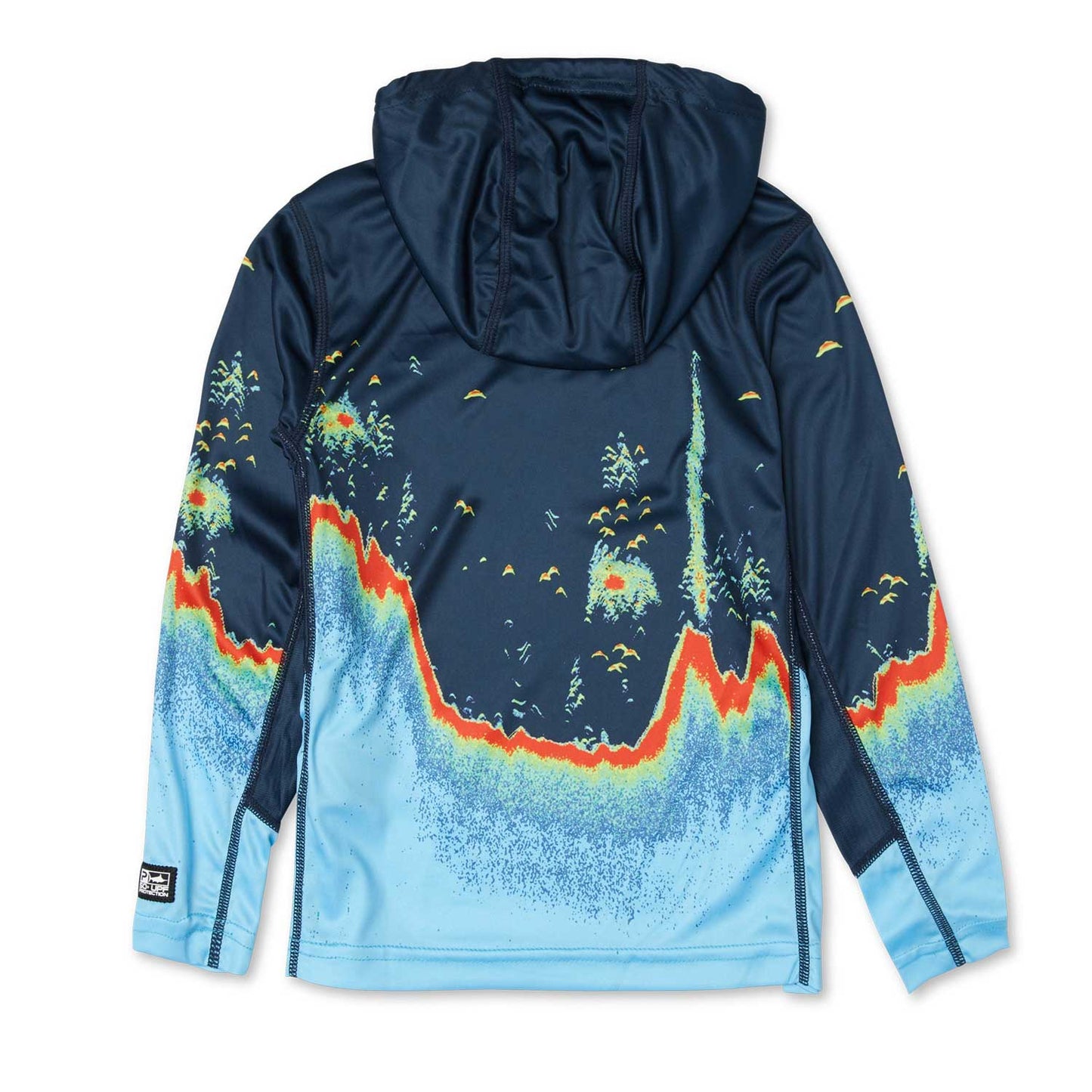 Pelagic Vaportek Hooded Youth Long Sleeve Shirt - Sonar