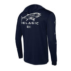 Pelagic Aquatek Gyotaku Hooded Fishing Shirt - Long Sleeve - BeachToBlvd