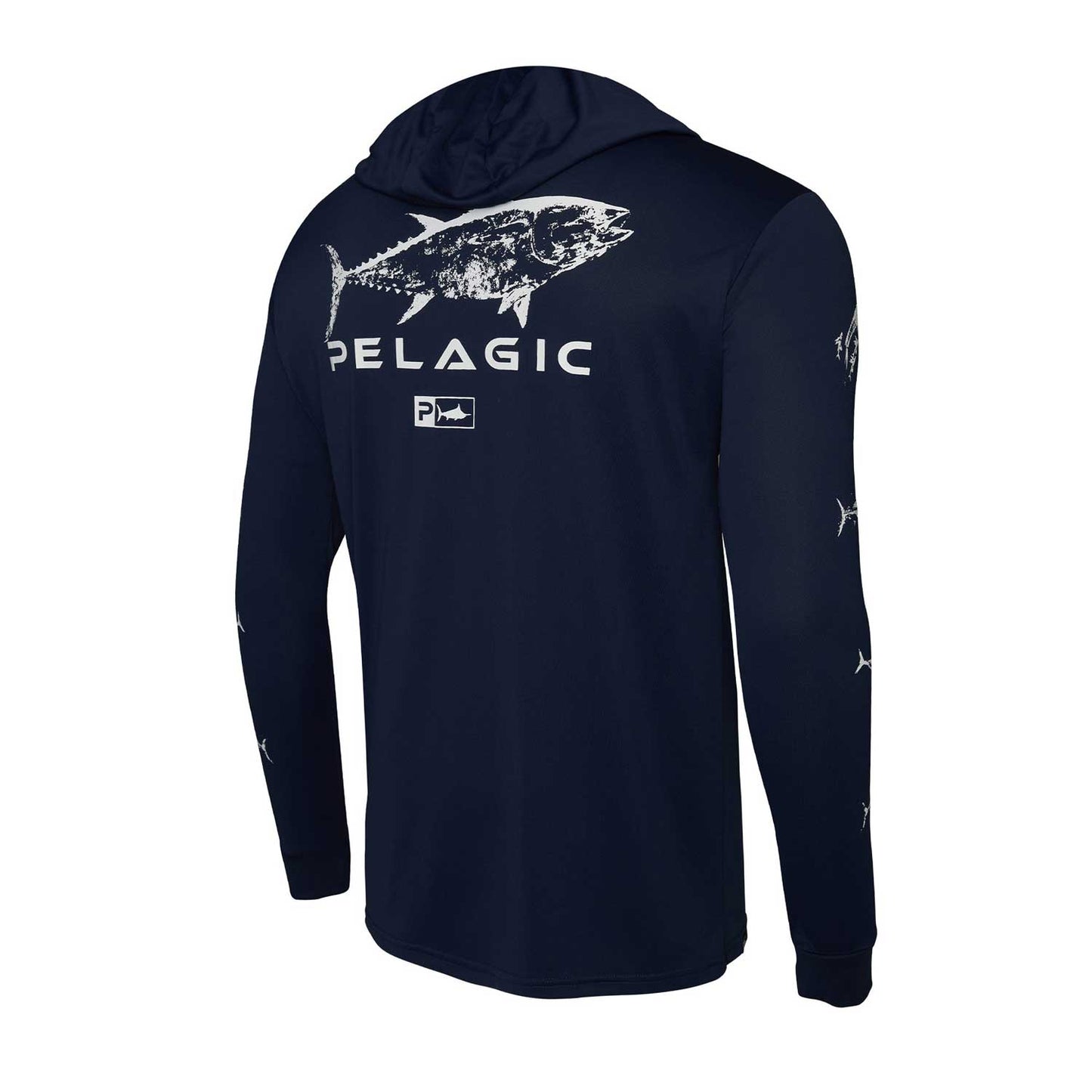 Pelagic Aquatek Gyotaku Hooded Fishing Shirt - Long Sleeve