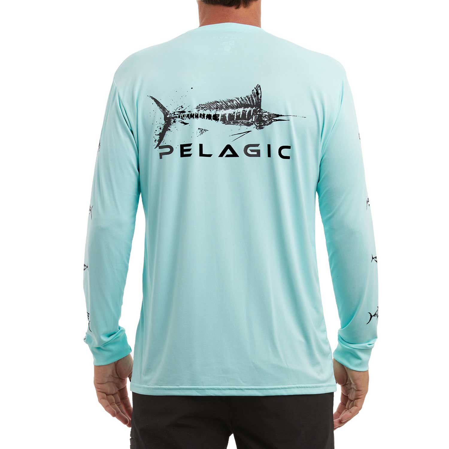 Pelagic Aquatek Gyotaku Men's Long Sleeve Fishing Shirt - BeachToBlvd