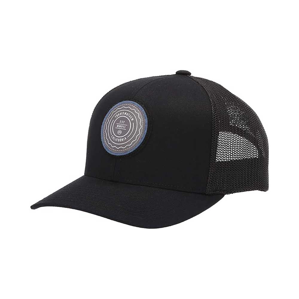 Travis Mathew Snapback Hat with signature patch in Black