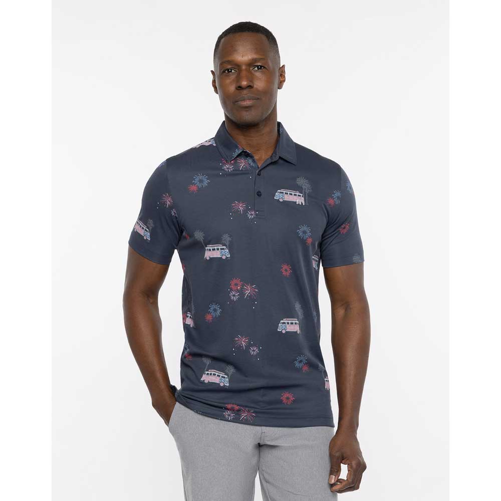 Travis Mathew Firework Display Men's Performance Polo - Blue Nights