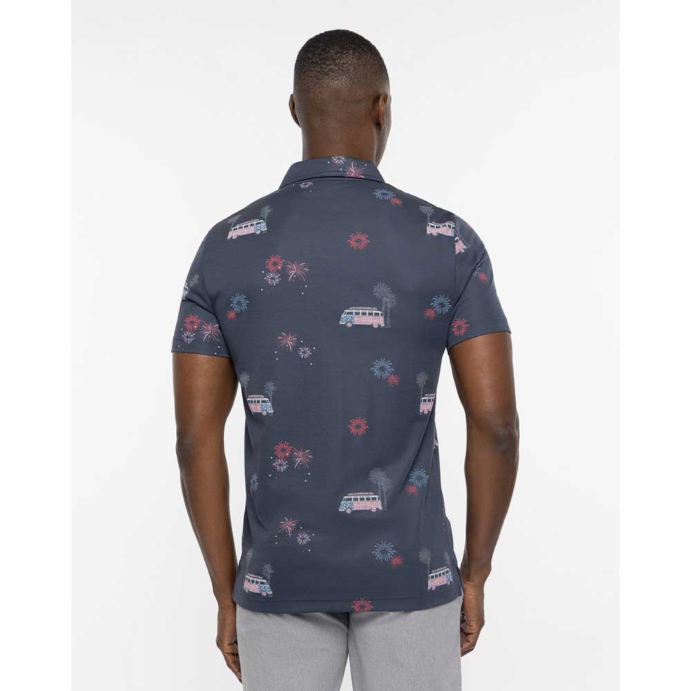 Travis Mathew Firework Display Men's Performance Polo - Blue Nights - BeachToBlvd