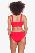 Robin Piccone Ava Twist Bikini Bottom- Fiery Red or Black or Sage