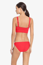 Robin Piccone-Ava Twist Front Bikini Top- Black or Fiery Red