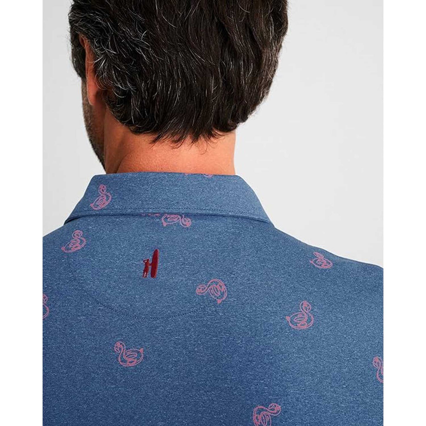 Johnnie-O Flamingo Floaty Printed Jersey Performance Polo Shirt
