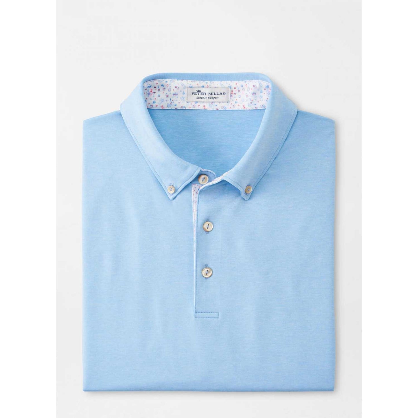 Peter Millar Solid Melange Performance Jersey Polo with Contrast Trim