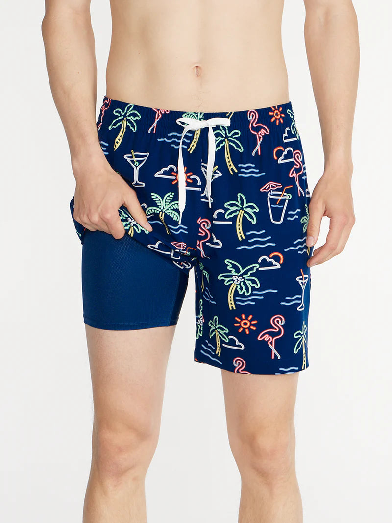 Chubbies The Neon Lights 7 Inch (Lined Classic Men's Swim Trunk ...