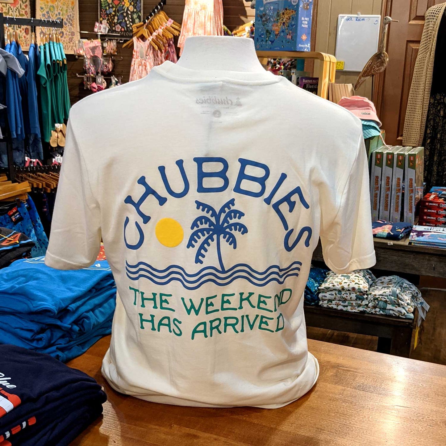 Chubbies The Palmy Weather T-Shirt - White - Weekend Has Arrived