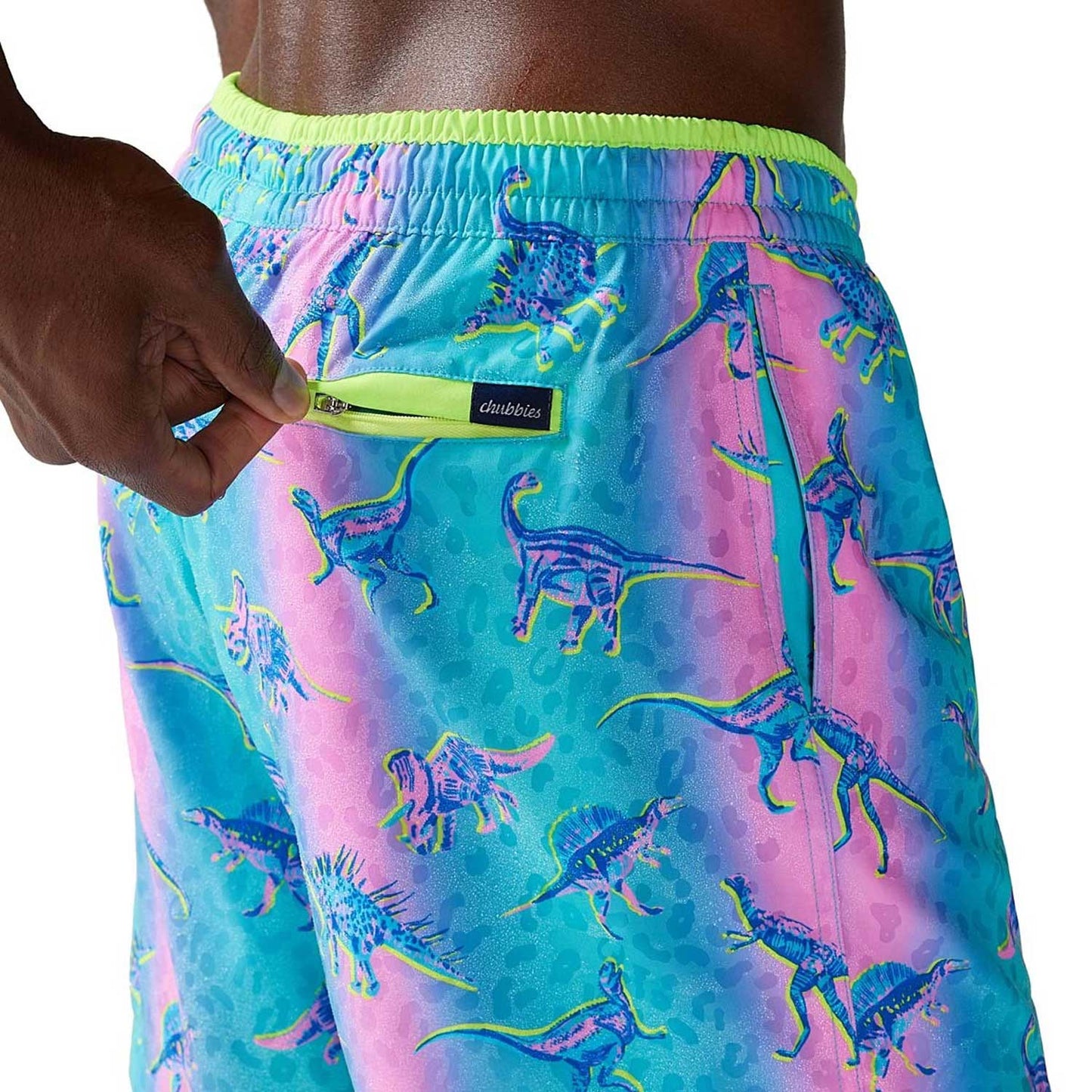 Chubbies The Dino Delights 5.5" Classic Swim Trunk - Turqoise