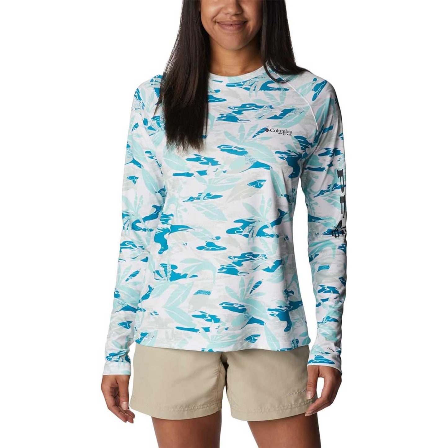 Columbia Sportswear Women's PFG Super Tidal Tee Long Sleeve Shirt - White Shorebreak