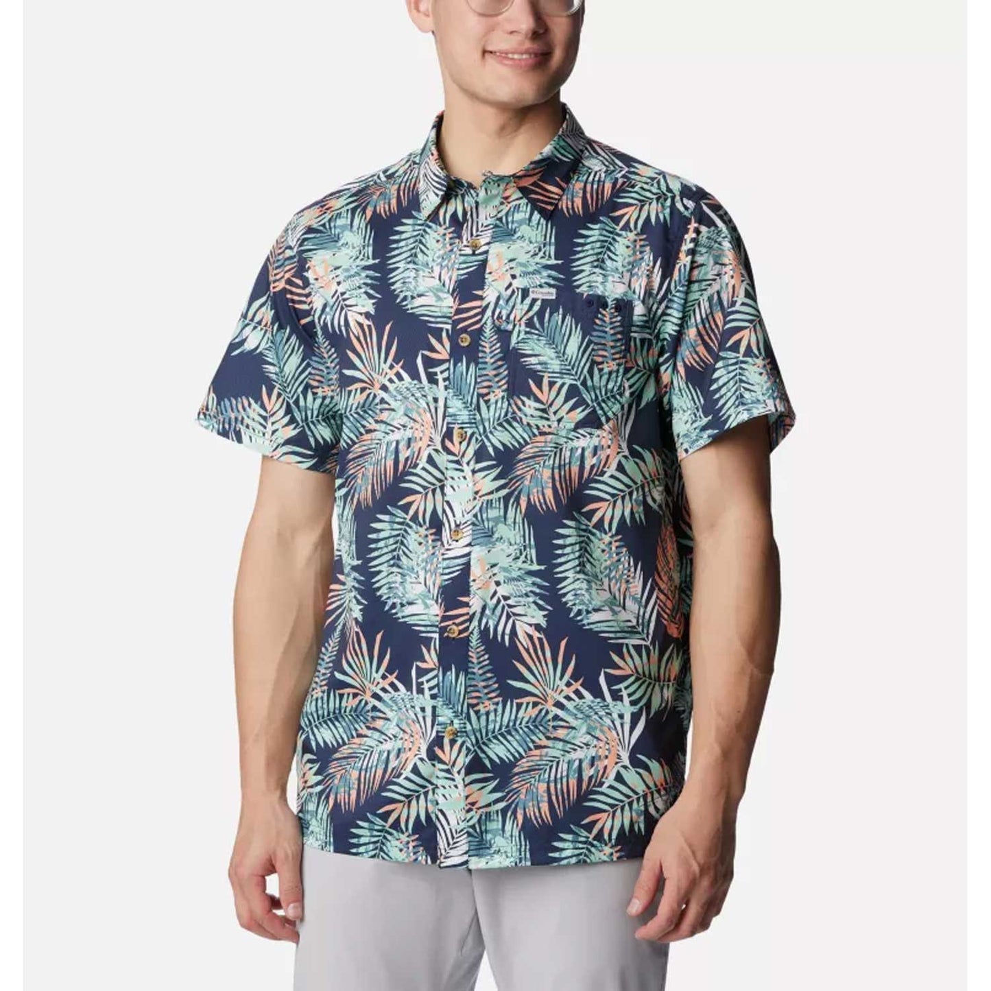 Columbia Sportswear Men's Super Slack Tide Camp Shirt - Mint Cay Tunatropic Print