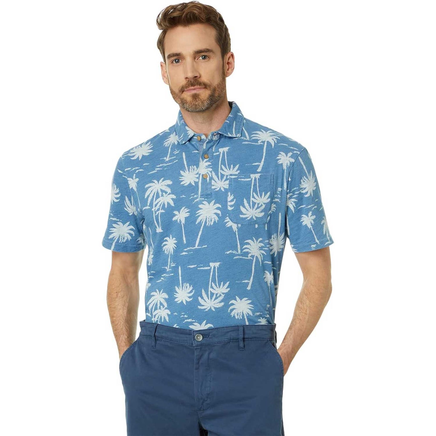 Johnnie-O Palmy Printed Polo Shirt - Indigo