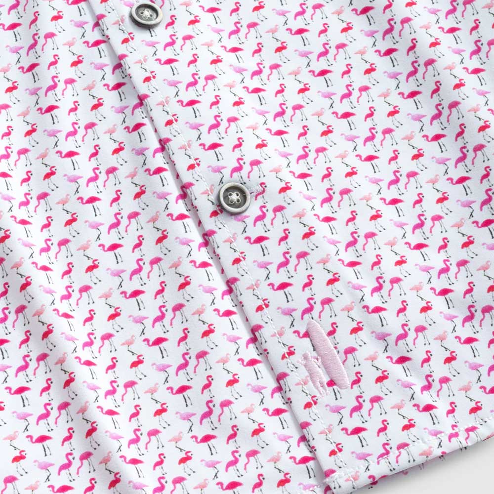 Johnnie-O Fritz Jersey Knit Button Up Shirt - Bahama Mama