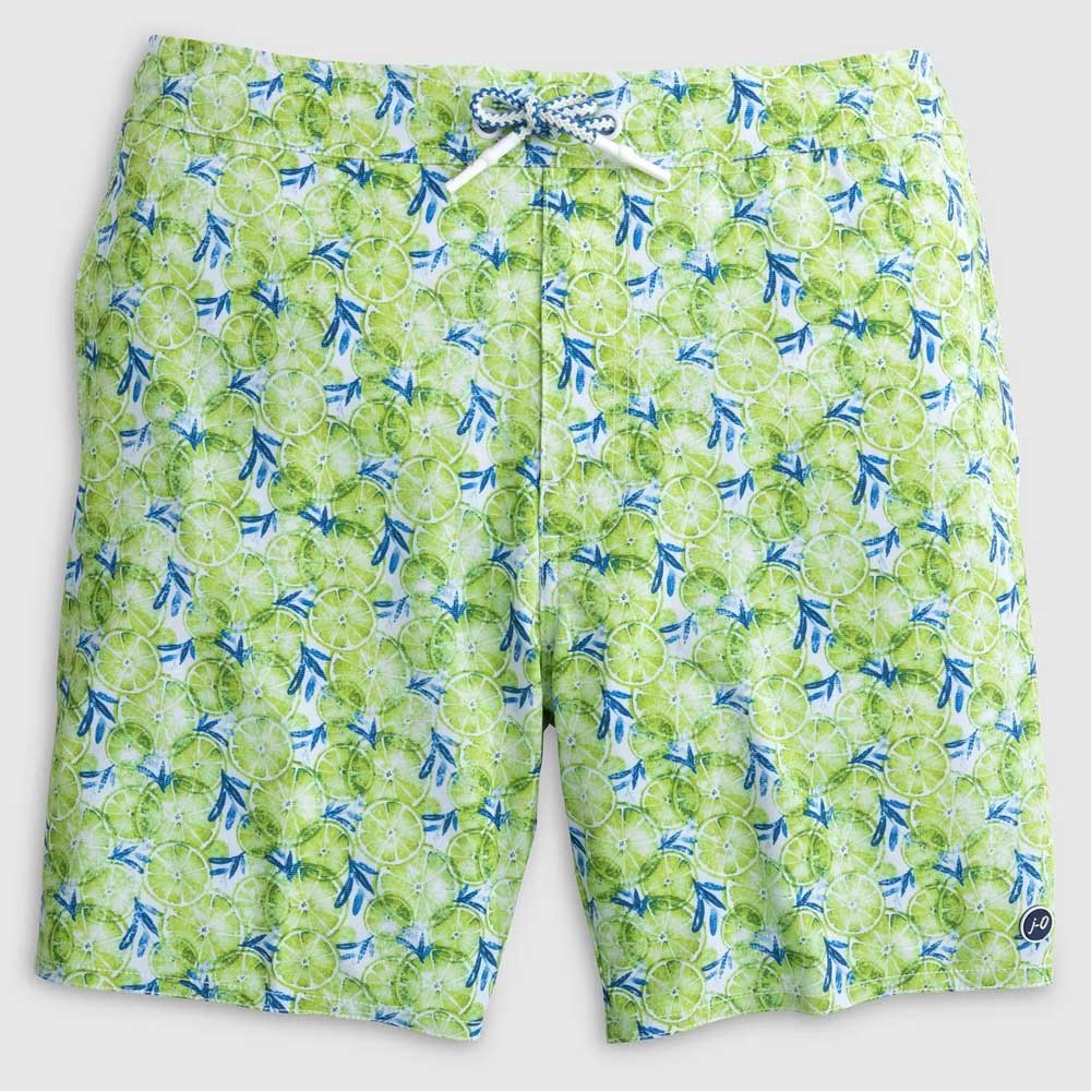 johnnie-O Mens Half Elastic Surf Shorts Lima - Blimey Limey