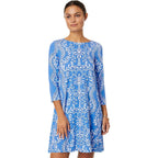 Lilly Pulitzer Ophelia 3/4 Sleeve Swing Dress - Abaco Blue Have It Both Rays - BeachToBlvd