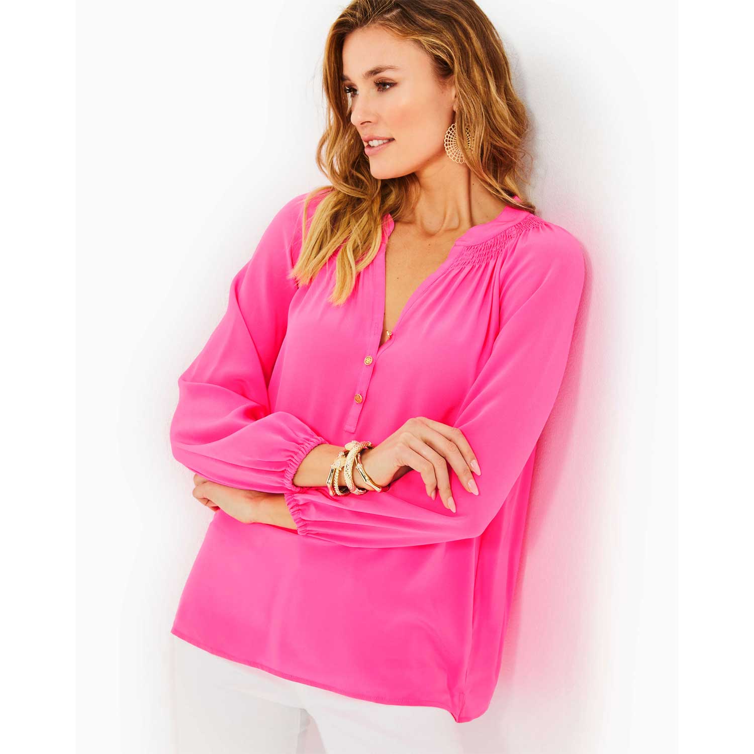 Lilly Pulitzer Elsa Silk Blouse Top - BeachToBlvd