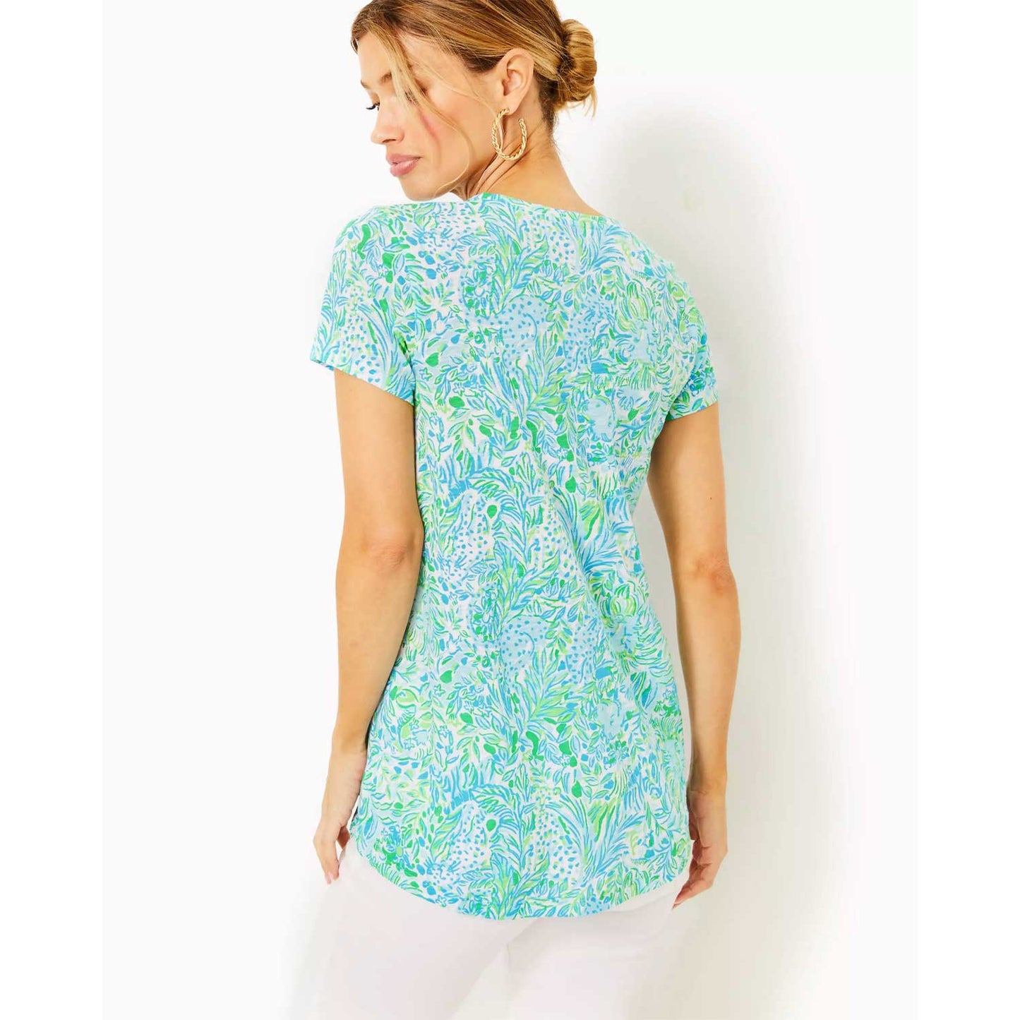 Lilly Pulitzer Etta V-Neck Cotton Top - Blue