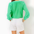 Lilly Pulitzer Gretchen High Rise 5 Inch Shorts - Resort White Pinwheel Eyelet - BeachToBlvd