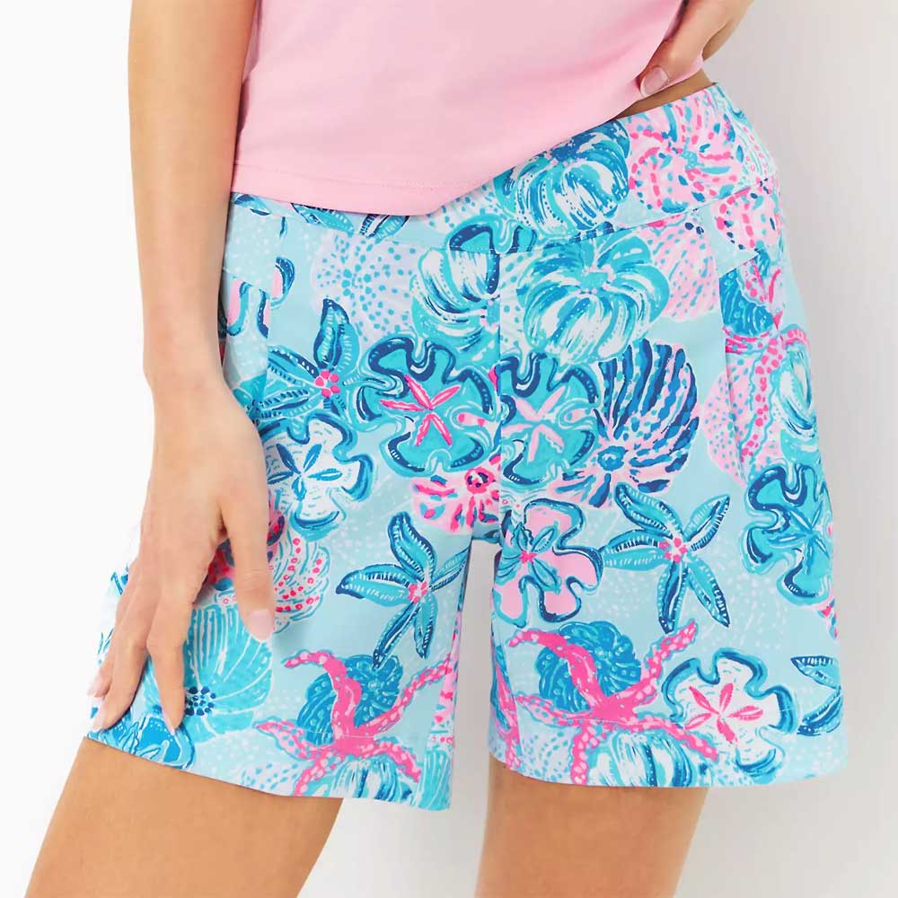 Lilly Pulitzer UPF 50+ Luxletic 7" Cabrera Short - Multi Bahamas Beachcomber Golf - BeachToBlvd