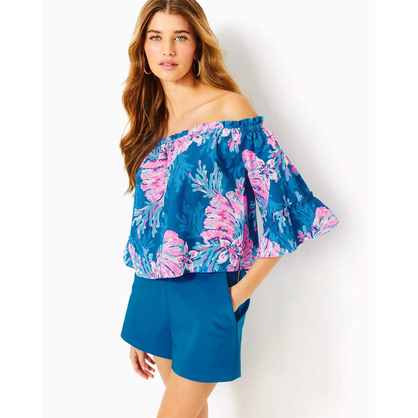 Lilly Pulitzer Croix Off-the-Shoulder Top - Multi For The Fans