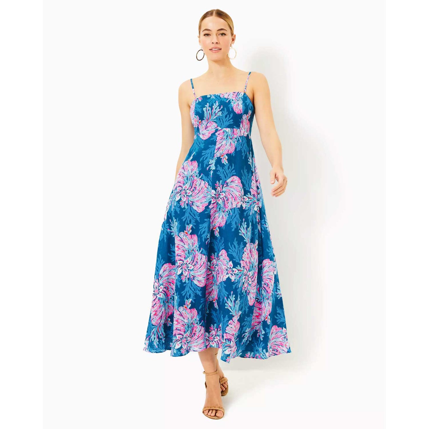 Lilly Pulitzer Jorgian Linen Midi Dress - Multi For The Fans