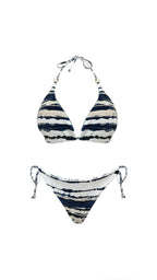 Phax Reversible Tie Side Latin Bikini Bottom- Toile Print & Stripe