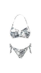 Phax Tie-Side Latin Bottom - Black & White Toile Print