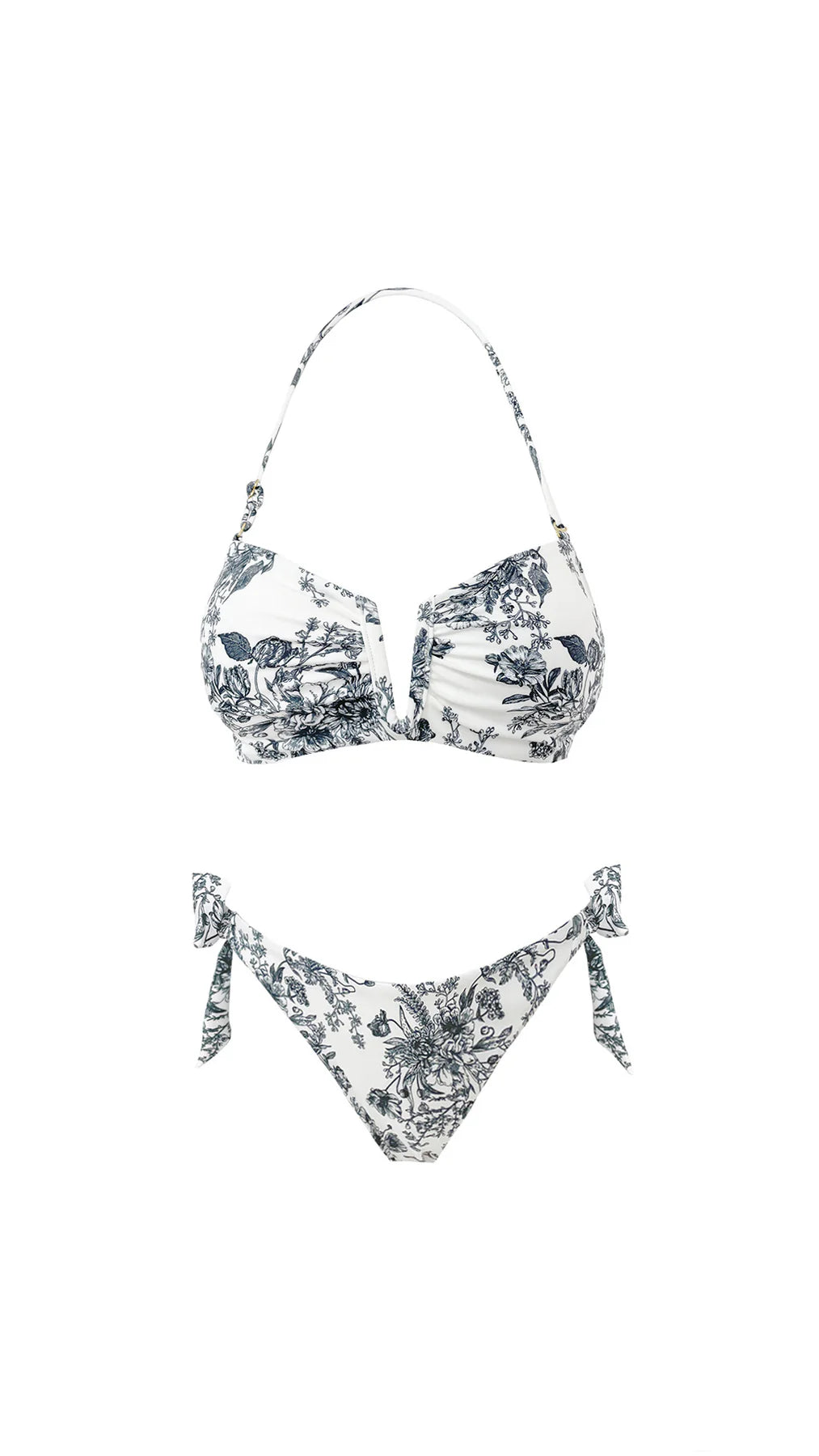 Phax Tie-Side Latin Bottom - Black & White Toile Print