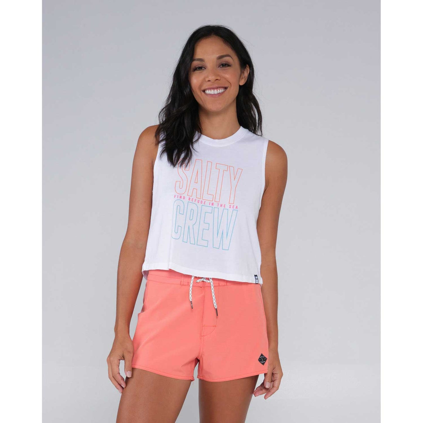 Salty Crew Fine Line Cropped Women's Tank Top