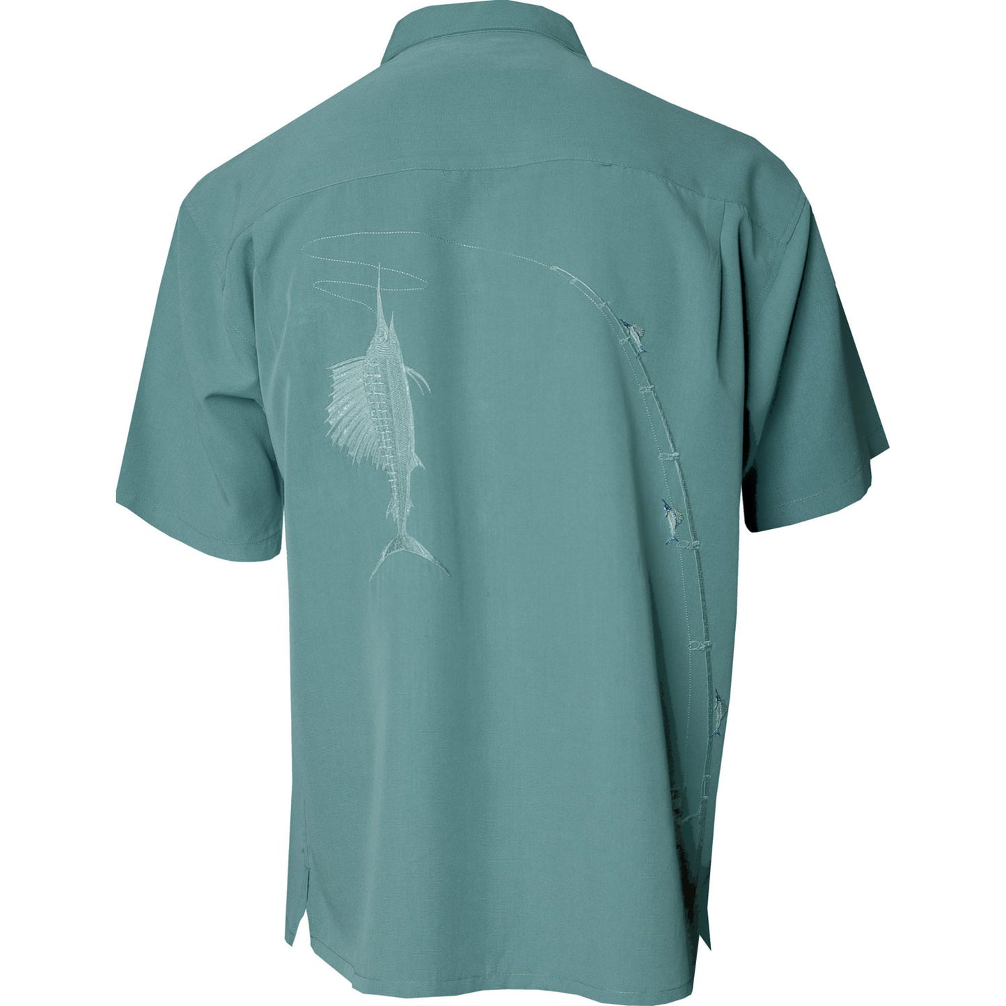 Bamboo Cay Shake the Hook Peekaboo Sailfish Camp Shirt Wb871