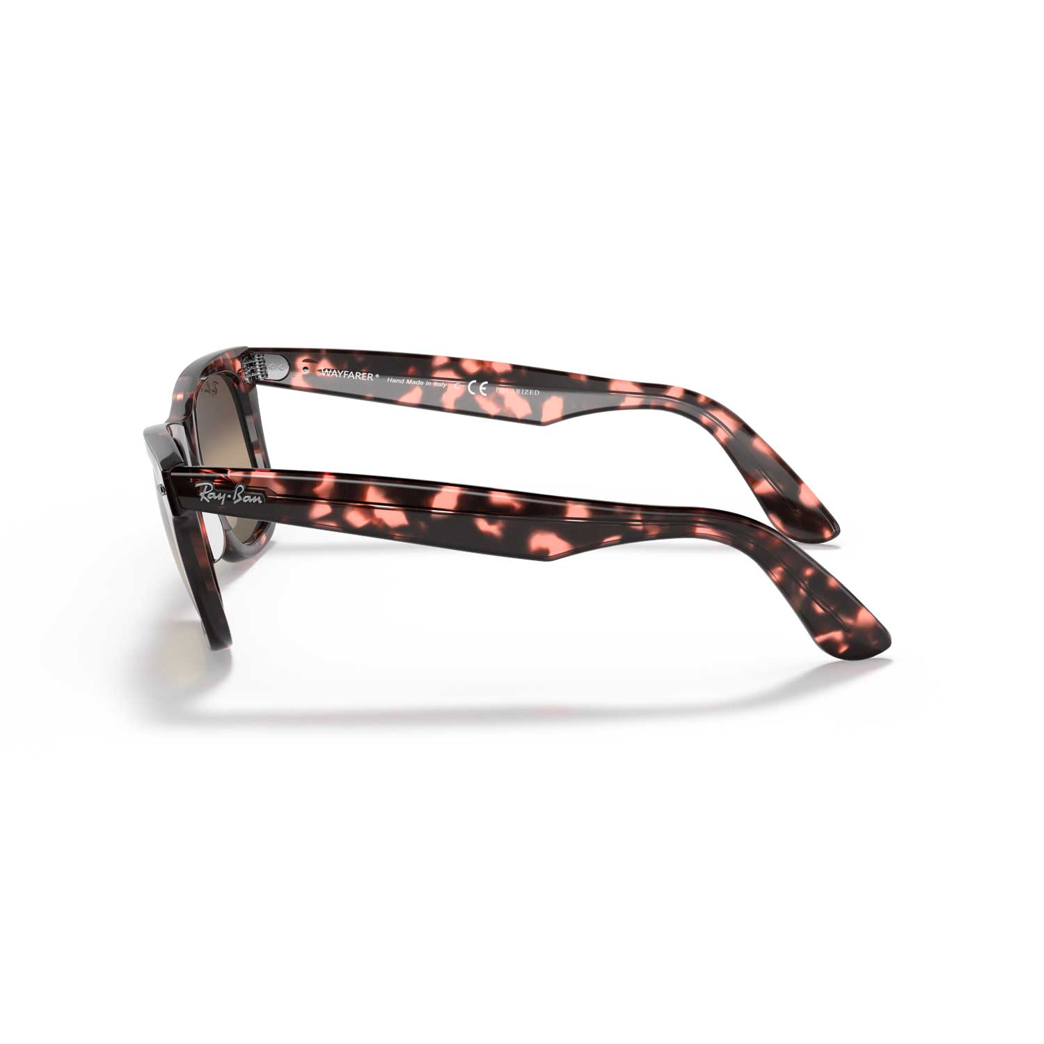 Ray-Ban Wayfarer Chromance Sunglasses - Polished Transparent Pink Frame - Gray Lenses - BeachToBlvd