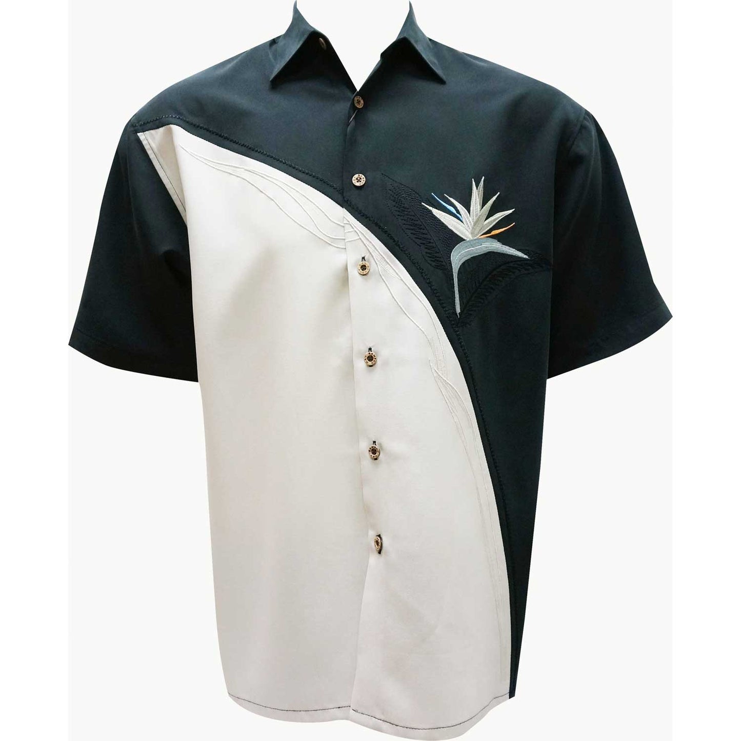 Bamboo Cay Crescent Bird of Paradise Men's Camp Shirt WB5
