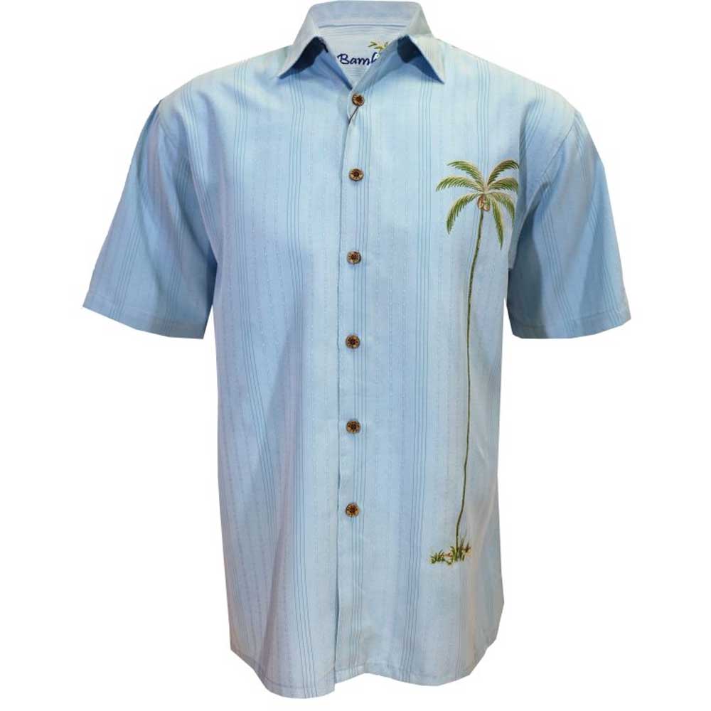 Bamboo Cay Classic Single Palm Men's Camp Shirt WB1003T - BeachToBlvd