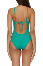 BECCA by Rebecca Crochet Plunge One Piece Swimsuit