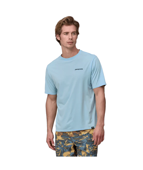 Patagonia Cap Cool Daily Graphic Shirt-Boardshort Logo: Chilled Blue - BeachToBlvd