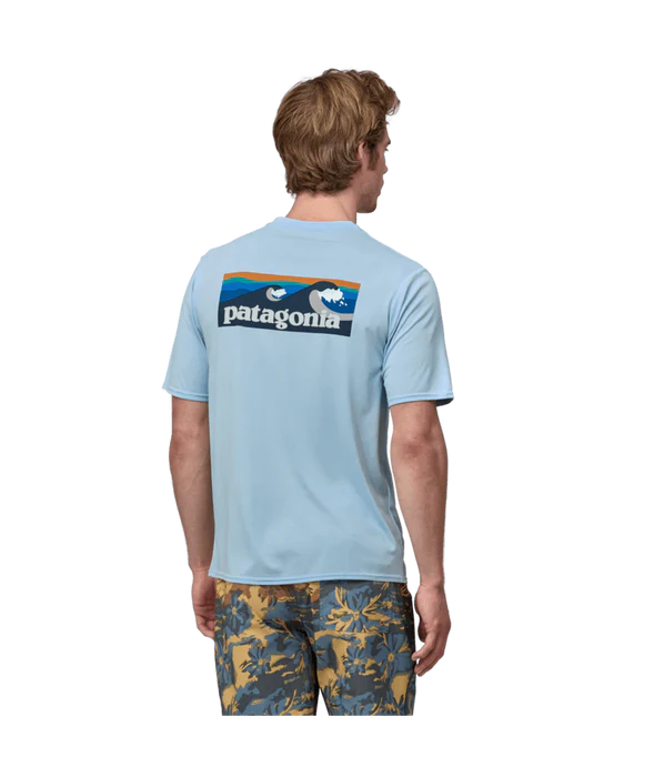 Patagonia Cap Cool Daily Graphic Shirt-Boardshort Logo: Chilled Blue - BeachToBlvd