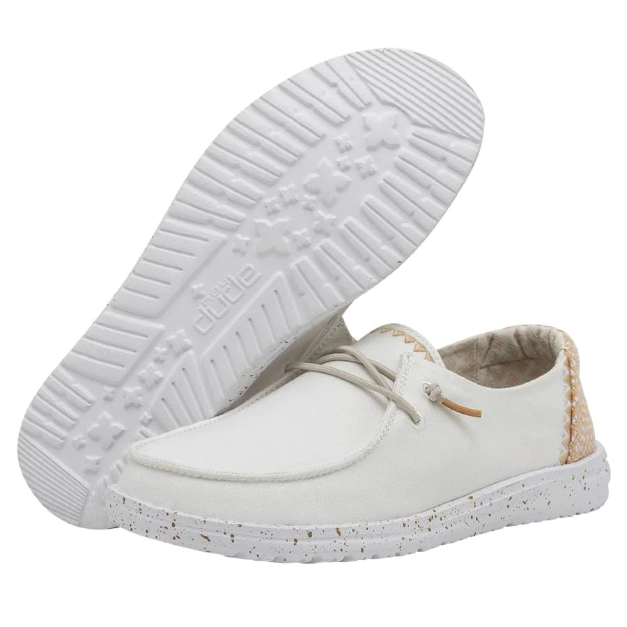 Heydude Wendy Chambray Women's Shoes - White Sand - BeachToBlvd