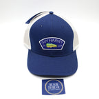 Guy Harvey Men's Chambray Trucker Hat - Estate Blue Mahi - BeachToBlvd