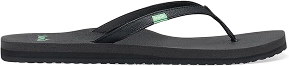 Sanuk Yoga Joy Womens Flip Flops- BLK - BeachToBlvd