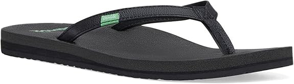 Sanuk Yoga Joy Womens Flip Flops- BLK - BeachToBlvd