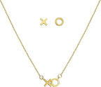 Ettika XO Hugs & Kisses Gold Plated Necklace & Earrings Jewelry Set