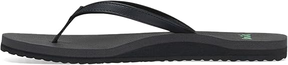 Sanuk Yoga Joy Womens Flip Flops- BLK - BeachToBlvd