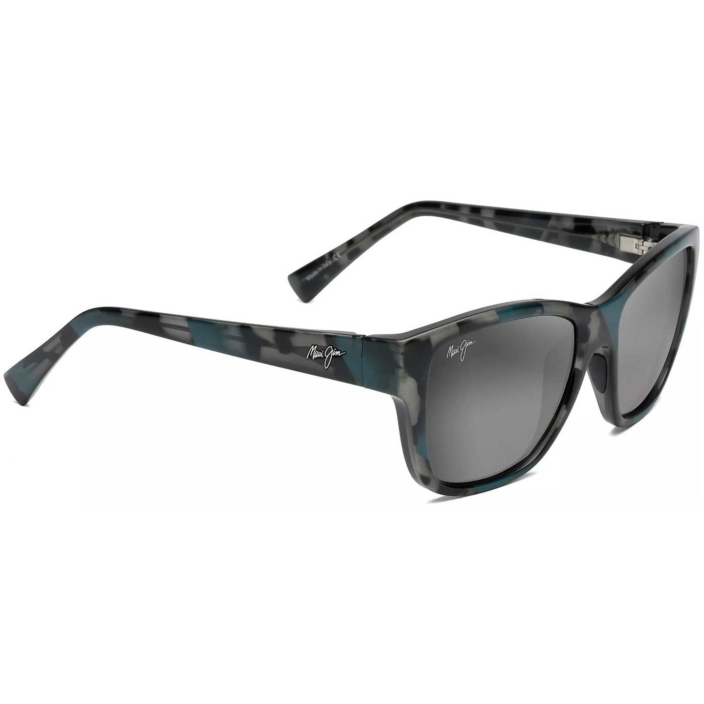 Maui Jim Sunglasses Hanapaa Polarized -Blue Black Tortoise Frame - Gray Lens