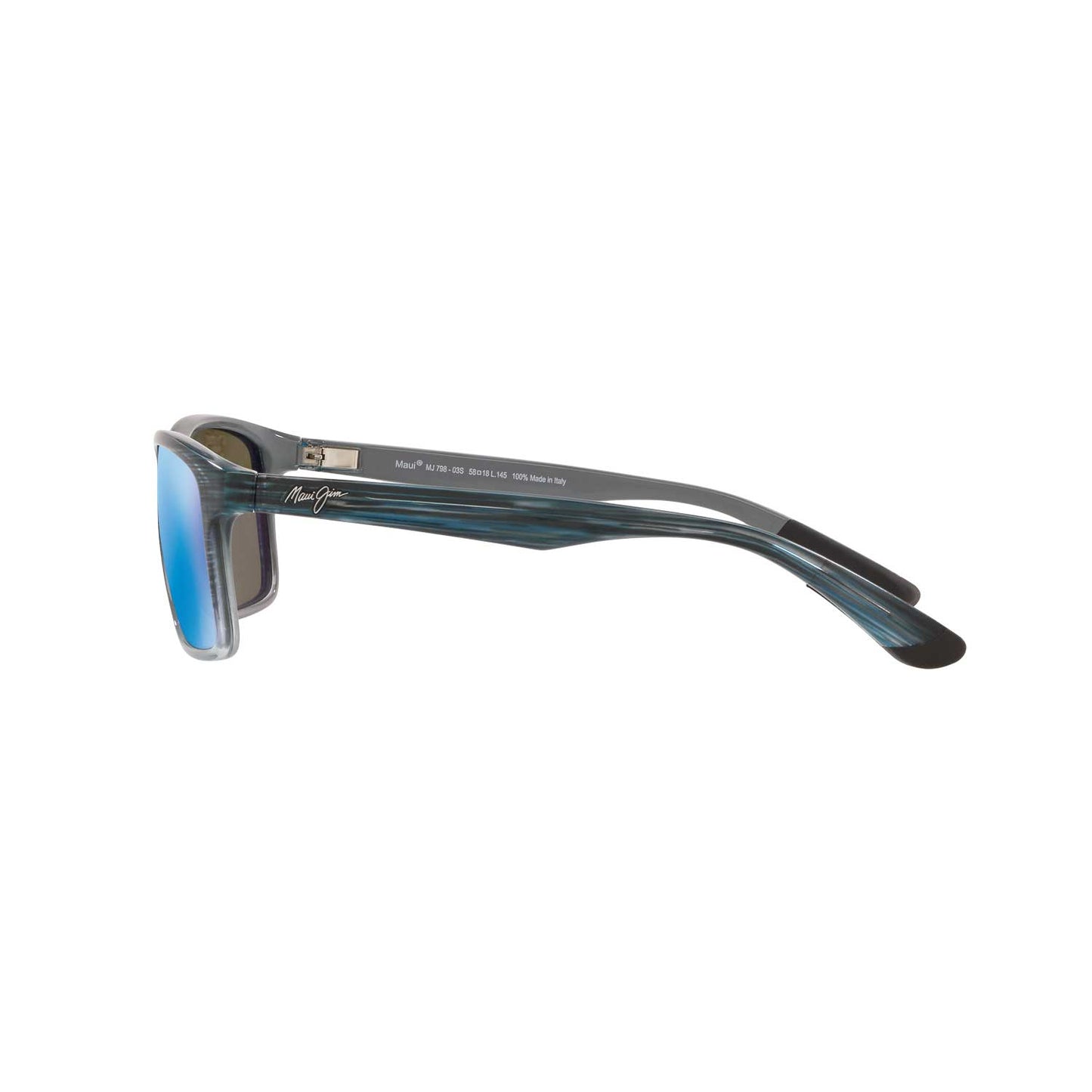 Maui Jim Onshore Polarized Sunglasses - Black and Blue Frame - Blue Lens