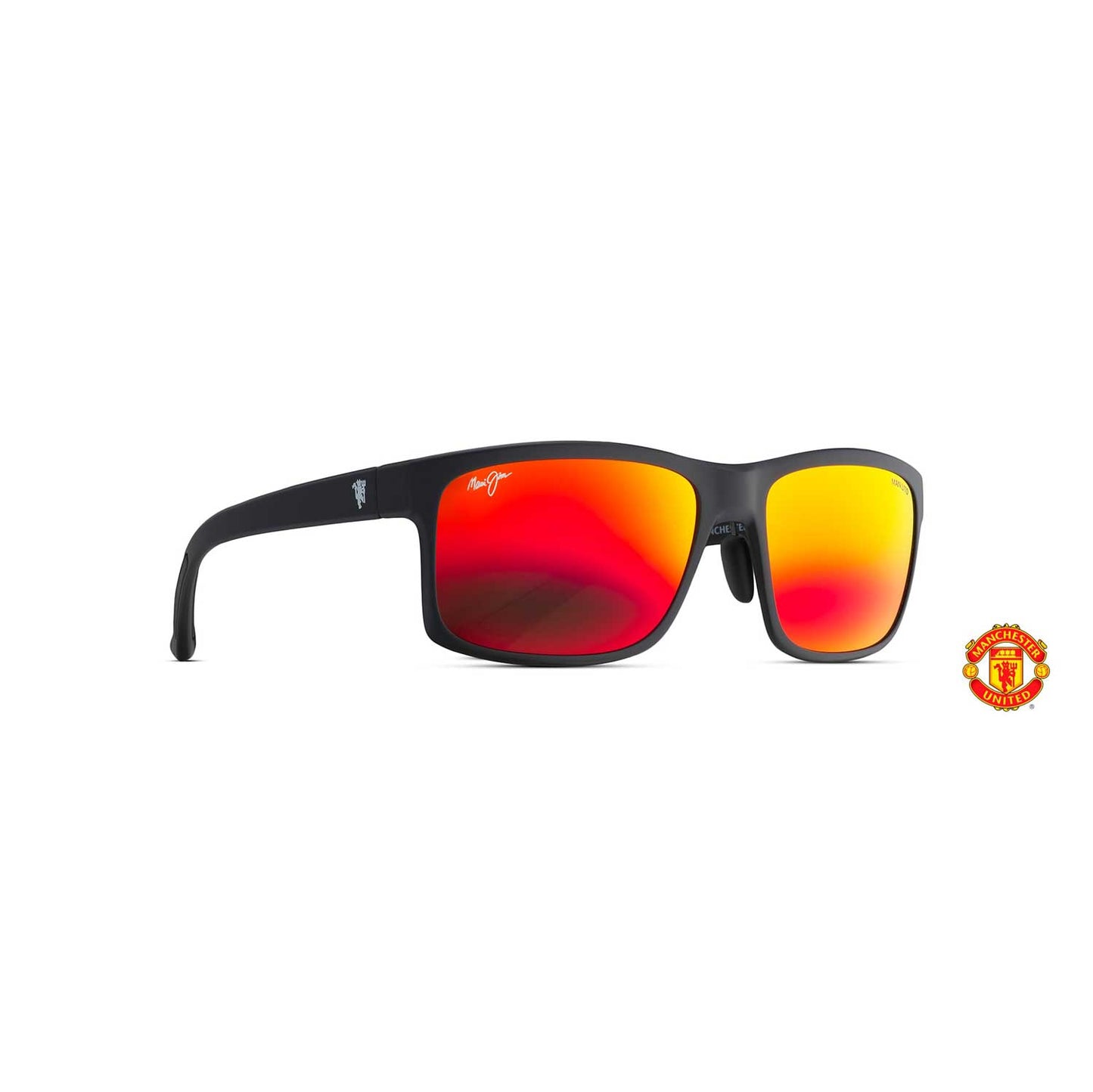 Maui Jim Sunglasses Pokowai Arch - Manchester United Black Matte Frame - Red Lens