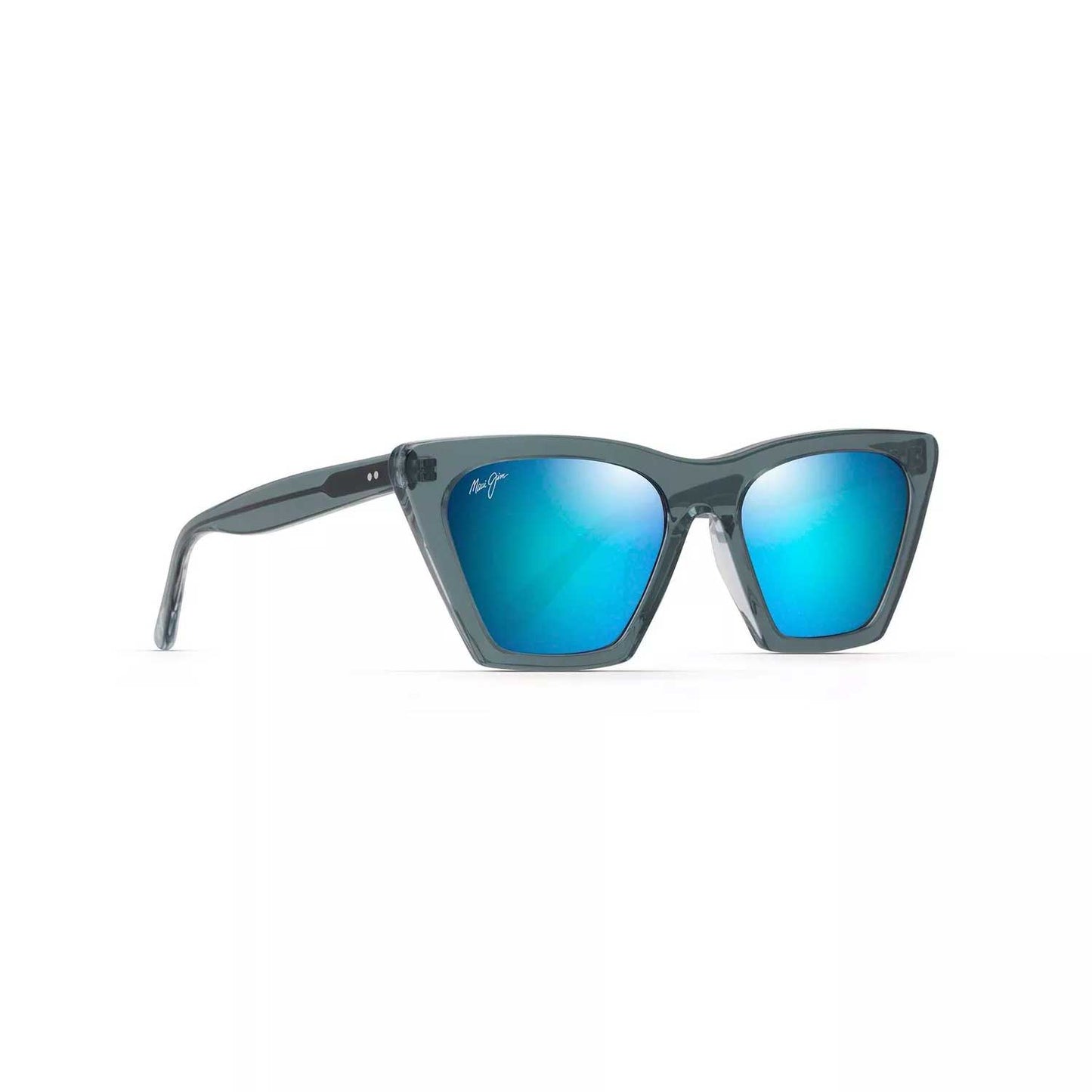 Maui Jim Sunglasses Kini Kini - Steel Blue With Crystal Frame - Blue Lens