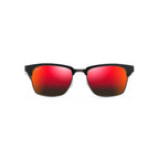 Maui Jim Sunglasses Kawika - Black Gloss W/ Pewter Frame - Red Lens - BeachToBlvd